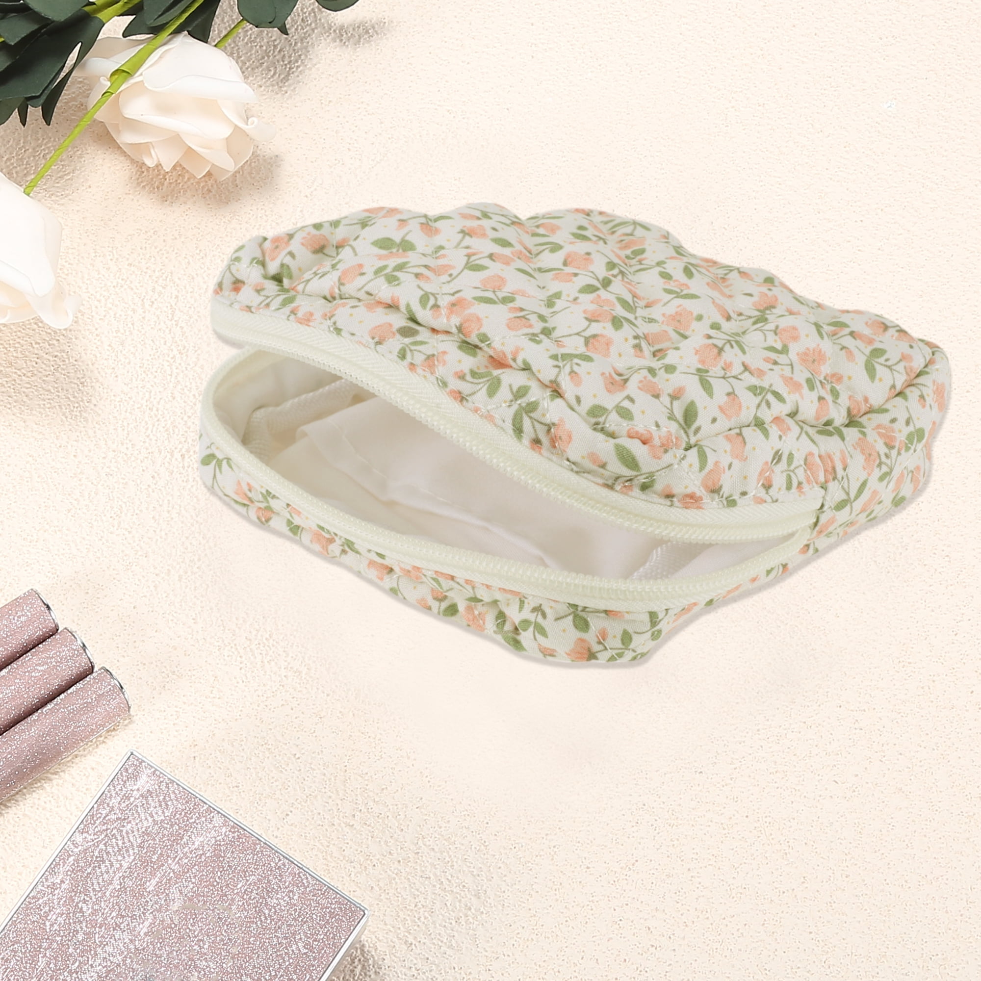 Unique Bargains 1 Pc Lady Portable Square Lipstick Bag Beige Pink