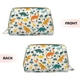 thumbnail image 3 of Rateoe Dinosaurs and Tropical Leaves for Travel Makeup Bag,Large Capacity Cosmetic Bags for Women,Waterproof Portable Pouch Open Flat Toiletry Bag Make up Organizer, 3 of 8