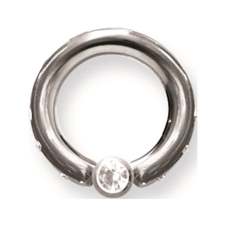 Designer Stainless Steel Sgss Captive W Gems Inset In Shaft & Matching Gem Ball 8G (3.3Mm) 1/2 ( Made China -Jewelry By Sweet Pea Creations