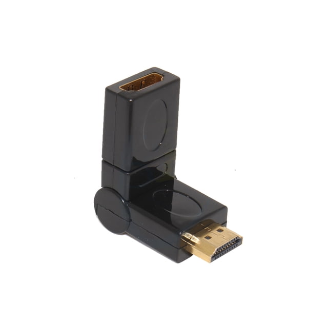 HDMI 1.4 Tipo en ángulo HDMI a HDMI macho a hembra 90180 Conector de adaptador giratorio de 360 grados Sweethay DN0551-00