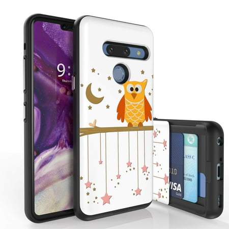 LG G8 ThinQ Case, PimpCase Slim Wallet Case + Dual Layer Card Holder Designed For LG G8 ThinQ (Released 2019) Twinkle (Best Card Holders 2019)