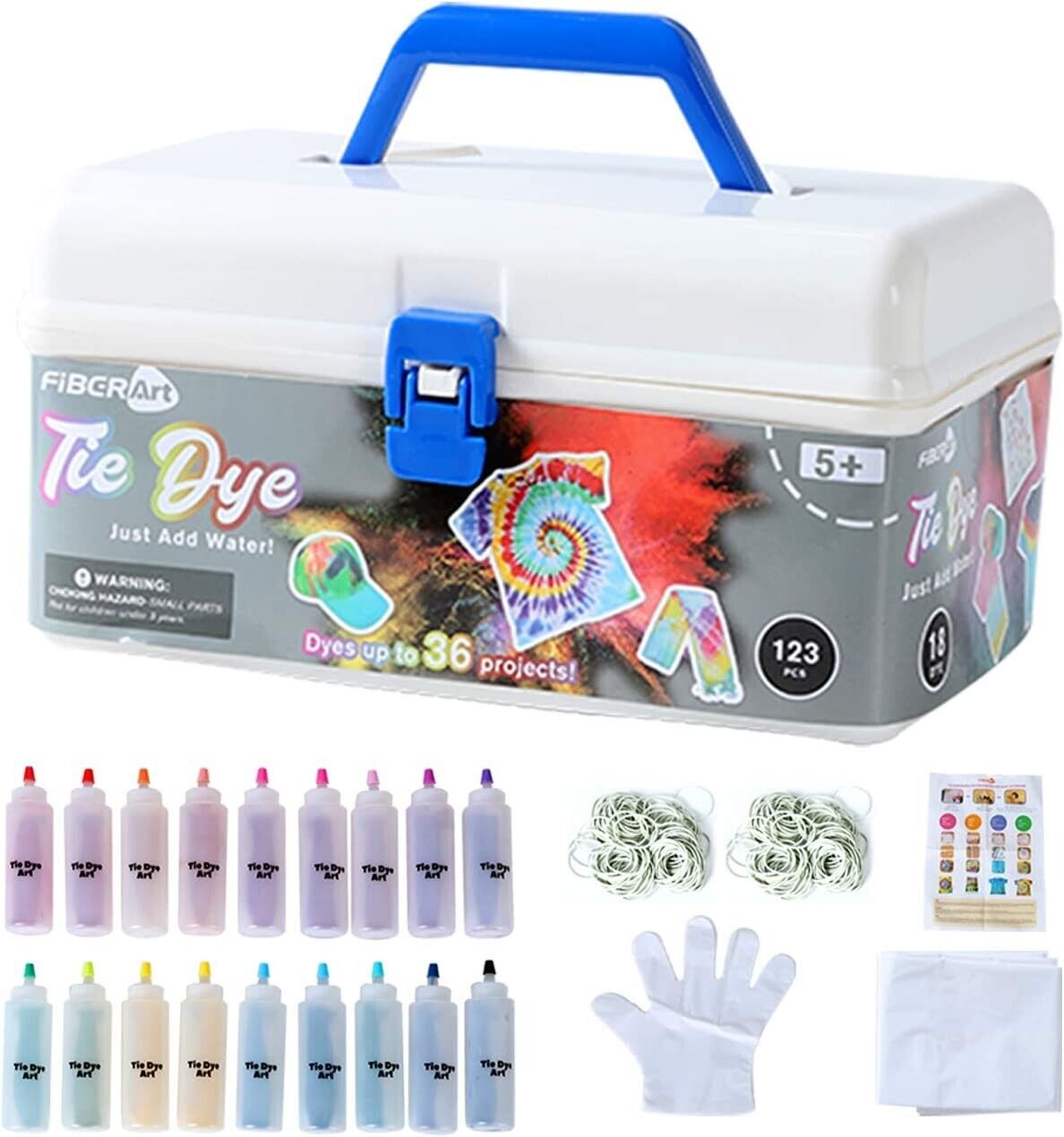 NonToxic Permanent Fabric Dye Kit 18Color Set for Clothes Tie