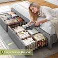 thumbnail image 4 of EnHomee Queen Bed Frame with Headboard & Storage Upholistered  Bed with 2 Large Drawers Noise Free, Gray, 4 of 11