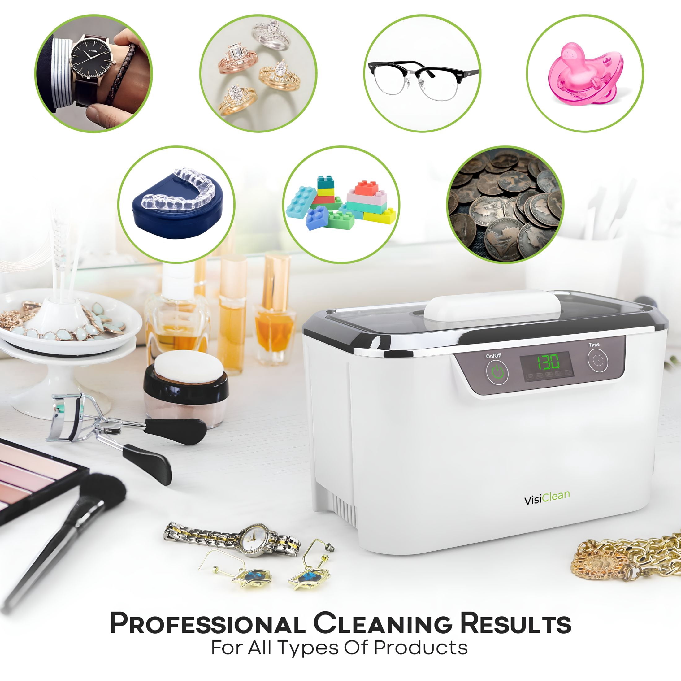 HIBIBUD Ultrasonic Jewelry Cleaner - Diamond Ring Cleaner Ultrasonic Retainer Cleaner Machine