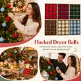 thumbnail image 2 of Christmas Tree Ball Ornaments Dark Green Flocked Velvet Hanging Balls 3.15 Inch 12 Pack with Gold Hanging Hooks for Holiday Tree Decor Party and Wedding Display, 2 of 6