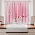 thumbnail image 2 of Ambesonne Peach Kitchen Curtains, Japanese Cherry Bloom, 55"x39", Pink White, 2 of 3
