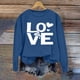 thumbnail image 5 of Ounisa Womens Valentines Sweatshirt Love Heart Graphic Print Pullover Casual Long Sleeve Valentine's Blouse Top, 5 of 5