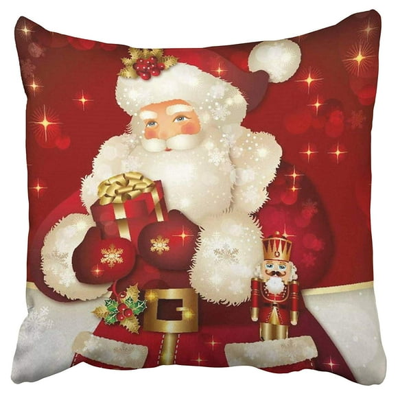 BOSDECO Merry Christmas Dreamlike The Santa Clauss Pillow Case Pillow Cover 20x20 inch