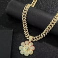 thumbnail image 3 of Hip Hop Sunflower Smiley Face Medal Necklace Necklace Taksi Necklace,Gold Color, 3 of 7