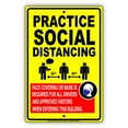 thumbnail image 1 of Practice Social Distancing To Follow The Safety Precaution For Door Or Window Protection Required Unique Aluminum Metal Sign 12"x18", 1 of 5