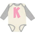 thumbnail image 3 of Inktastic Pink and White Polka Dots Letter K Boys or Girls Long Sleeve Baby Bodysuit, 3 of 5