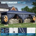 thumbnail image 6 of Sunmthink 10x20 Pop Up Canopy Tent, Waterproof Party Tent with 6 Removable Sidewalls, 3-Level Height Adjustable Event Tent, Instant Shelter for Wedding, Party, Commercial & Market Events,Blue, 6 of 9