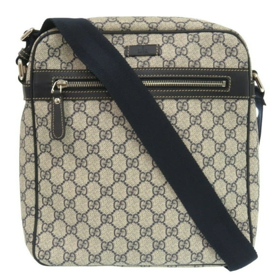 Pre-Owned Gucci GG Supreme Canvas Navy Beige 201448 Shoulder Bag 0088GUCCI (Good)