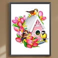 thumbnail image 1 of Pintura de diamante 5D DIY taladro redondo completo casa de pájaros decoración del hogar arte artesanal Hugtrwg Para estrenar, 1 of 9