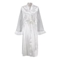 thumbnail image 4 of PEASKJP Women's Robe with Attached Belt Fleece Kimono Spa Bathrobe, White L, 4 of 4
