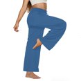 thumbnail image 4 of Mlzmgr Plus Size Yoga Pants for Women Wide Leg Stretchy Elastic High Waist Pants Workout Gym Pants, 4 of 6