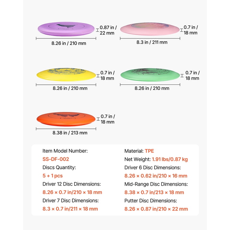 KFFKFF 6-Piece Disc Golf Starter Set, Beginner photo 7