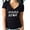 Black, variant on Mama Bear Printed Women's V-neck Tshirt Mother's Day Black Tee Small