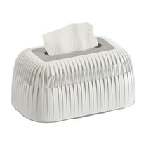 Matoen Tissue Box Cover, 8.3"(L) x 5.3"(W) x 4.1"(H) Refined Modern Facial Tissue Dispenser Box Holder for Dresser Bathroom Decorative (White)