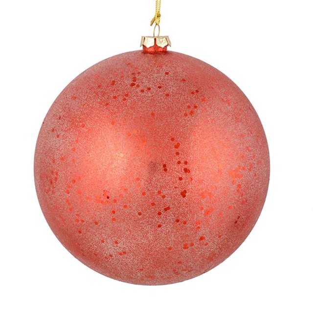 Vickerman N184203 4.75 in. Red Glitter Clear Ball Ornament 4 per Bag
