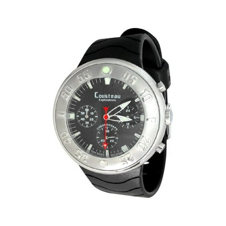 Cousteau Exploration Men's Chronograph Rubber Strap Watch