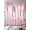 thumbnail image 3 of Pink Glowing Fluid Sheer Curtains 96 Inch Length 2 Panels Set, Romantic Modern Droplet Voile Window Treatment Semi Sheer Long Curtains Drapes for Bedroom/Living Room/Kitchen 52"x96"x2, 3 of 7