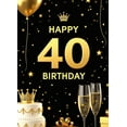 thumbnail image 5 of LUUFILx Gold 40th Birthday Backdrop Banner Cake Decor Party Supplies Photography Props Milestone Celebration Background Happy Birthday Décor Balloons Stars, 5 of 8