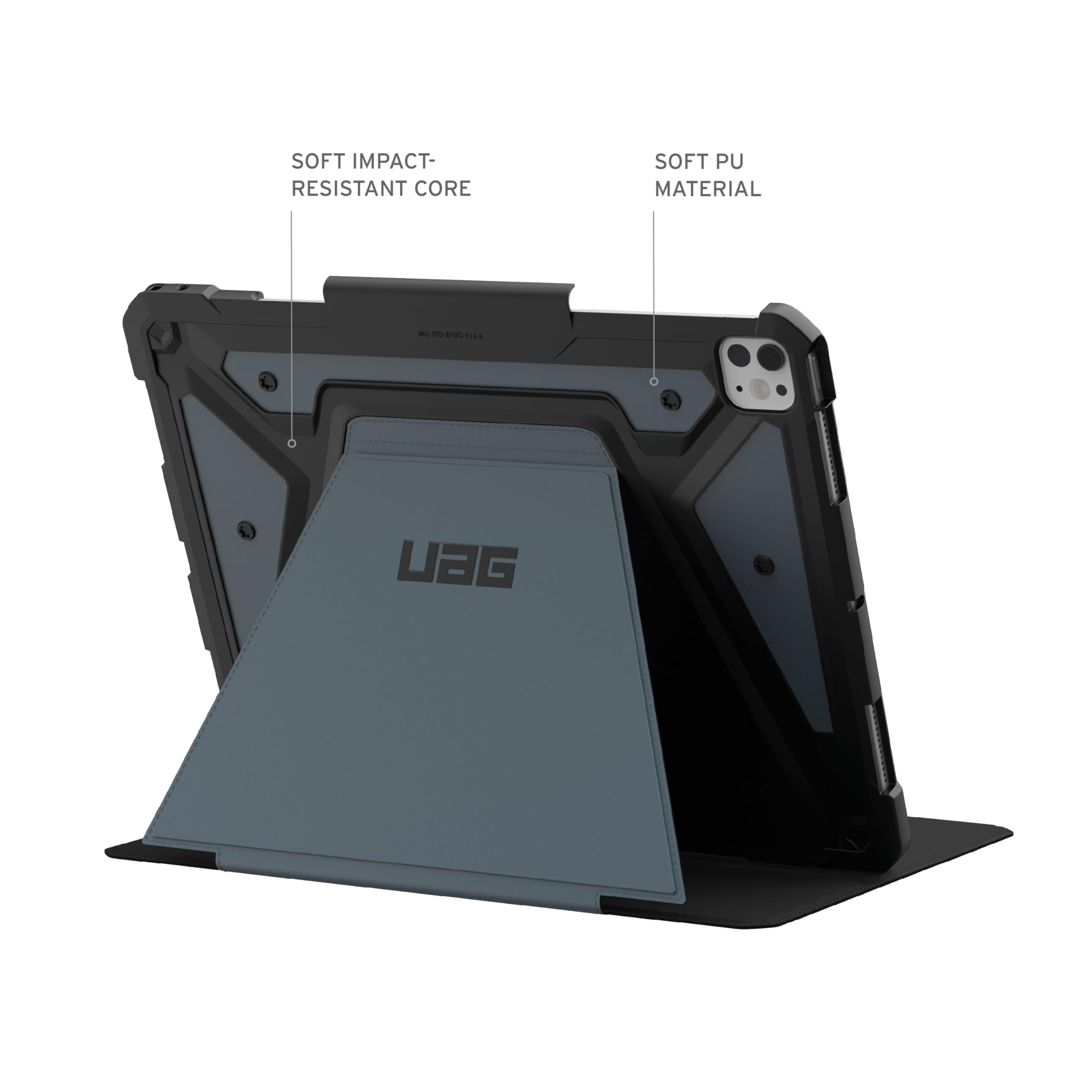 UAG iPad Pro 13" Case M5 2025 8th Gen, M4 2024 7th Gen A3360 A3361 A3362 A2926 Adjustable Multi-Angle Stand Pencil Holder Auto Sleep/Wake Folio Cover, Metropolis SE Cloud Blue