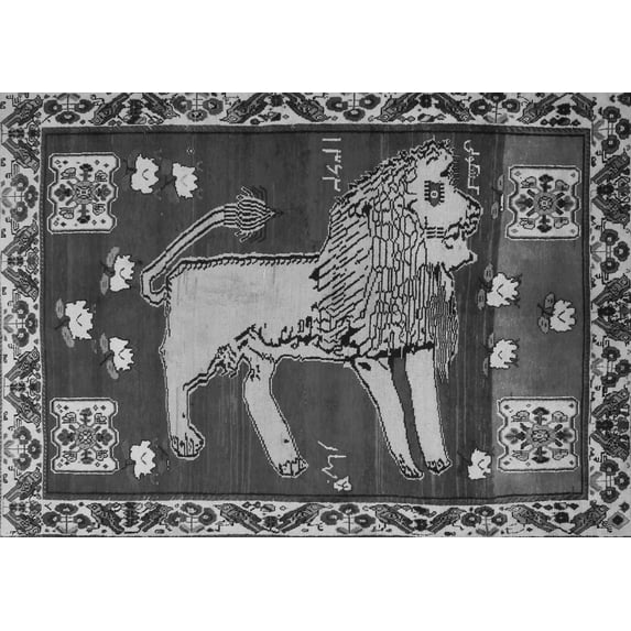 Ahgly Company Indoor Rectangle Animal Gray Traditional Area Rugs, 5' x 8'