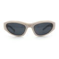 thumbnail image 3 of 90s Sport Fashion Wrap Around Styling Star Emblem Temple Sunglasses Ivory - Black, 3 of 8
