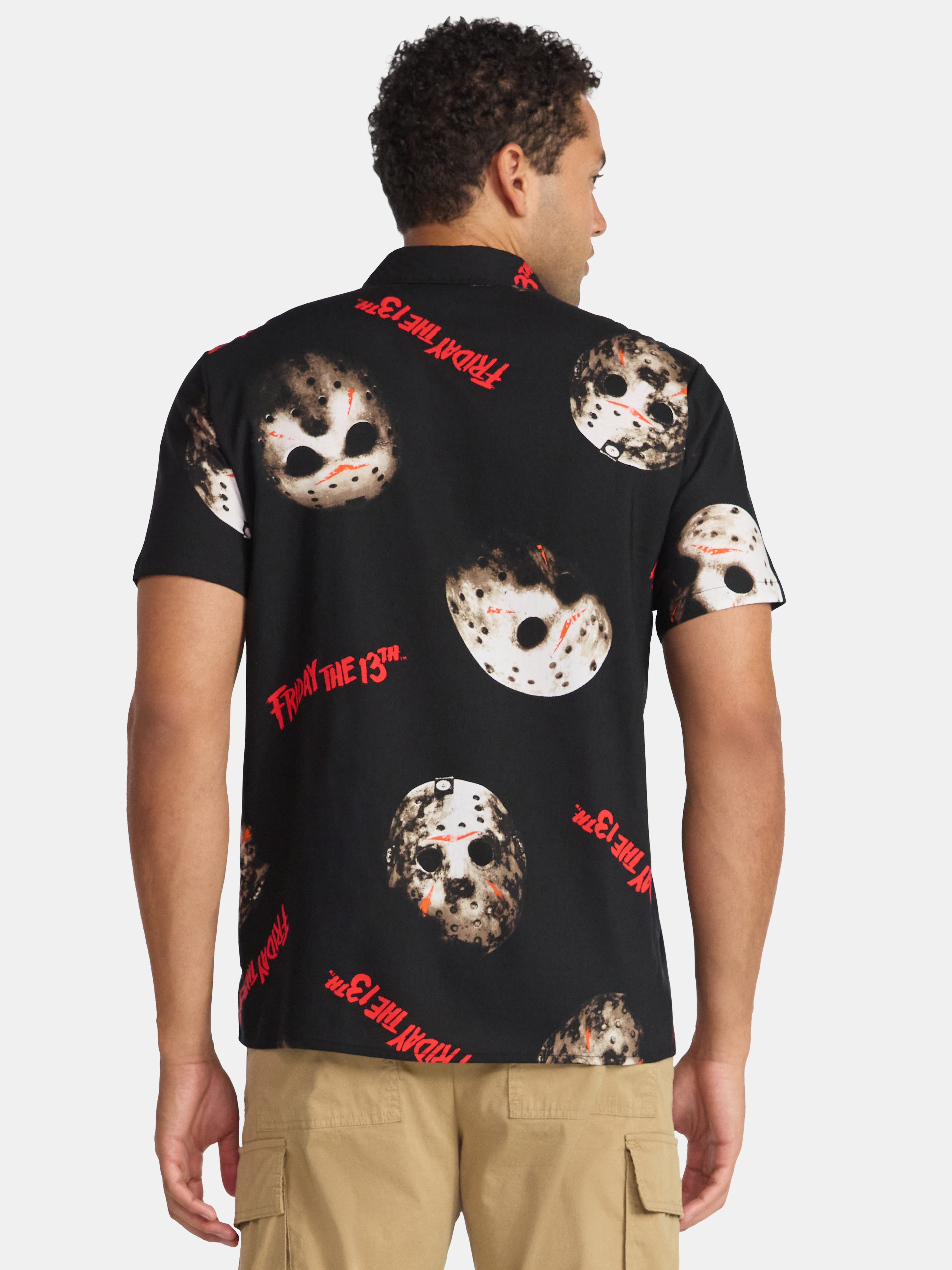 Friday the 13th Men's and Big Men's Graphic Print Shirt with Short Sleeves, Sizes XS-3XL