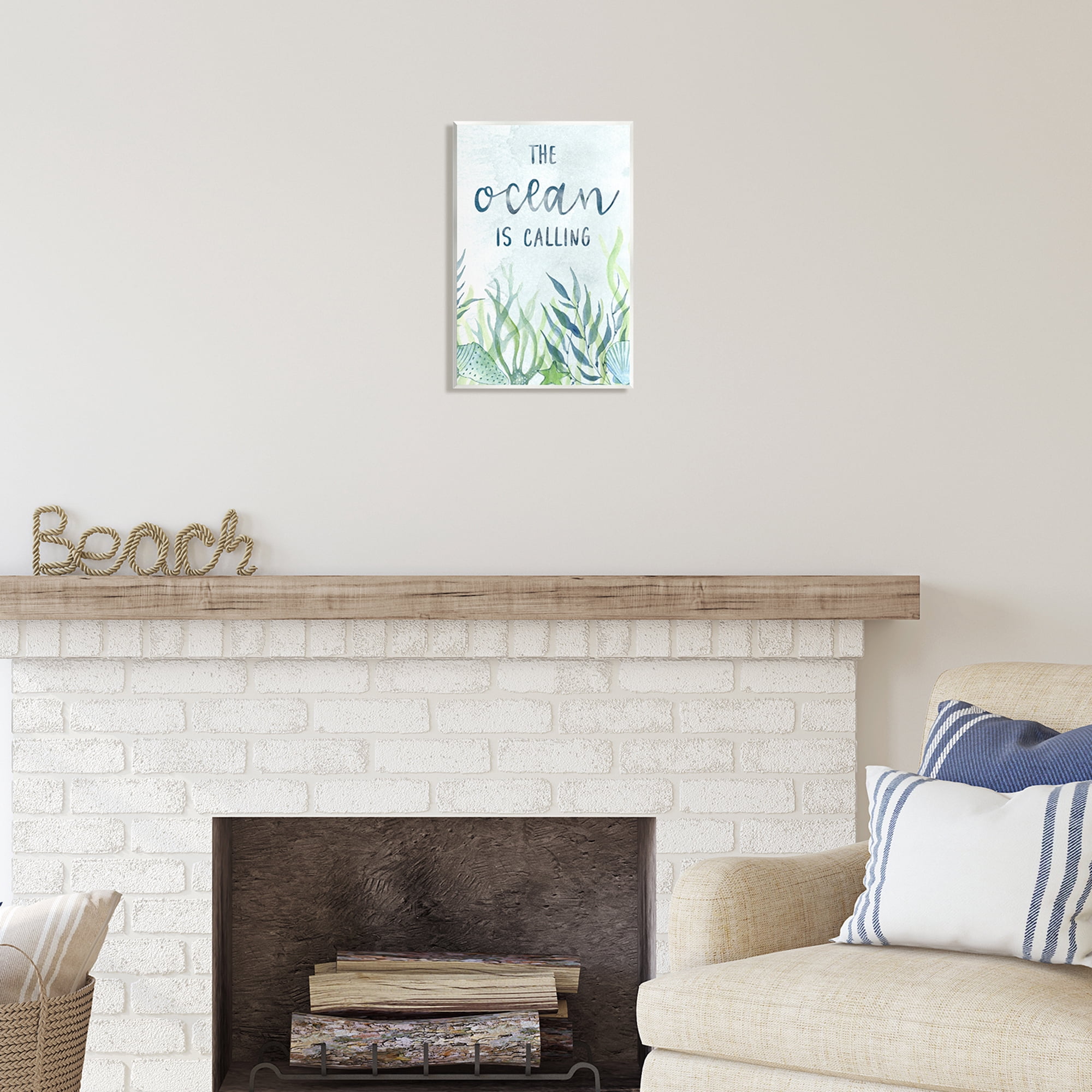 Stupell Industries Ocean Calling Phrase Animals & Insects Painting Unframed Art Print Wall Art, 10 x 15