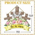 thumbnail image 3 of BinKFF Easter Decor He Is Risen Door Sign Easter Wreath Door Sign Hanging Floral Decorations Wooden Hanger for Farmhouse Home Front Door Porch Wall Spring Decor, 3 of 9