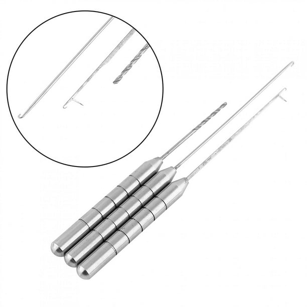 3 Piece Fishing Bait Needle Set, Aluminum Alloy Baiting Tool Kit Fish Drill Tackle Baiting Rig