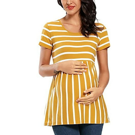 

Tangnade Plus Size Maternity Dress Fashion Women Maternity Short Sleeve Print Tops Pregnancy T-shirt Clothes