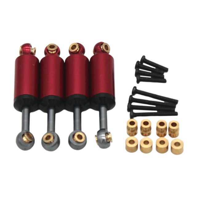 4 Uds. Amortiguadores de resorte piezas mejoradas con tornillos 10mm aleación de aluminio para Fcx24 RC accesorios reemplazo de repar Rojo Sunnimix amortiguadores