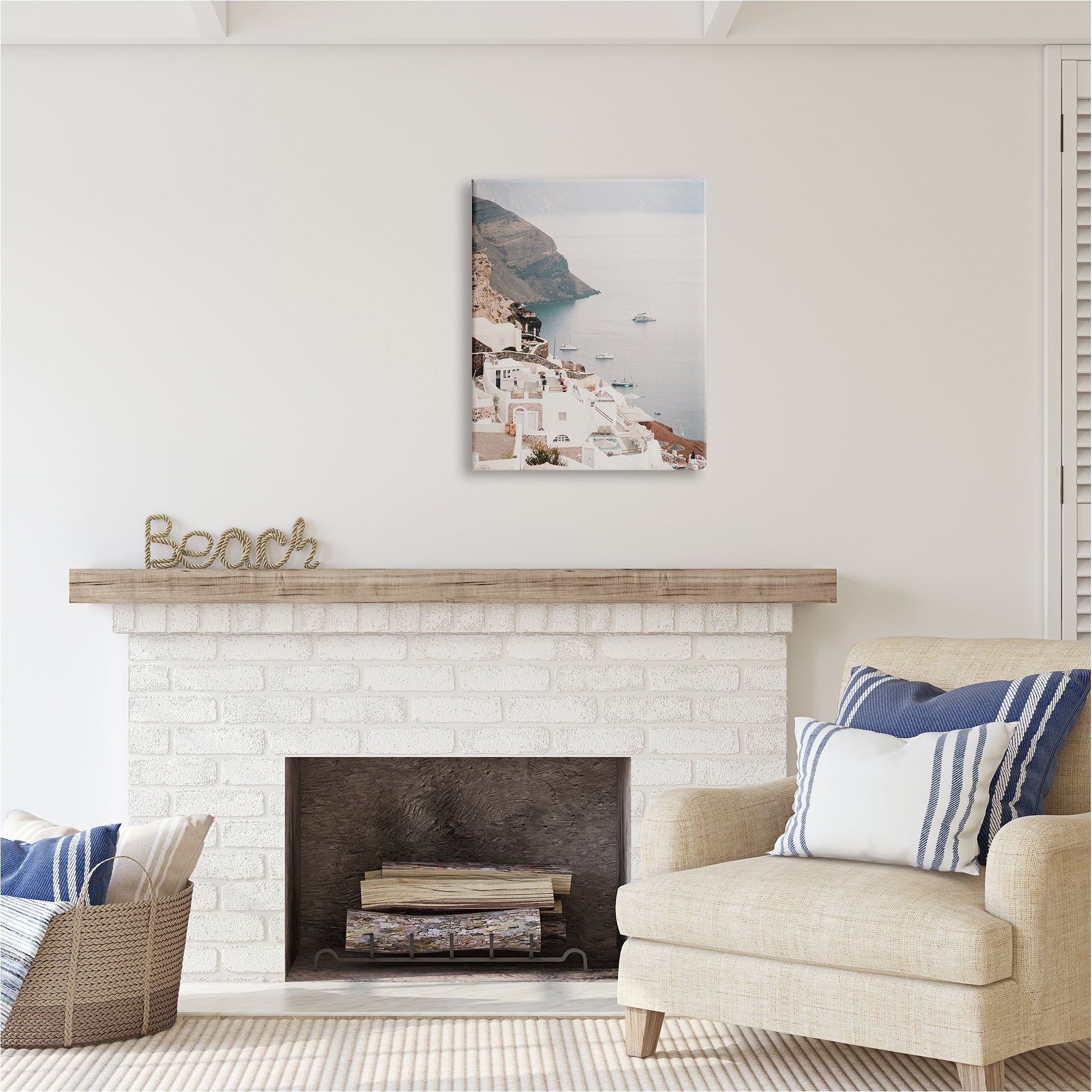 Stupell Industries Coastal Port Town Landscape Photography Gallery Wrapped Canvas Art Print Wall Art, 24 x 30