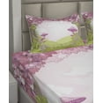thumbnail image 4 of Ambesonne Forest Fitted & Top Sheet Set with Shams, Land Blooms, Green Pink Brown, 4 of 5