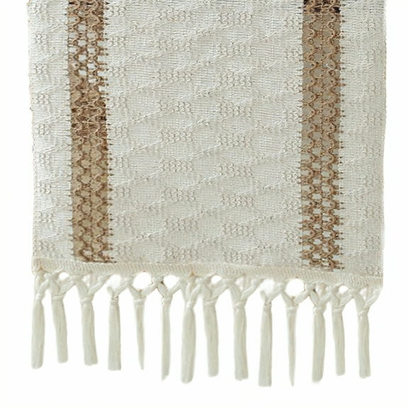 AUQ Table Runner,Cotton Hemp Blend Table Runners 90 Inches Long,Silky Touch Farmhouse Table Runner,Style1,30*220cm