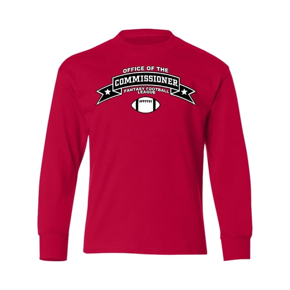 Inktastic Fantasy Football Office of the Commissioner Long Sleeve Youth T-Shirt
