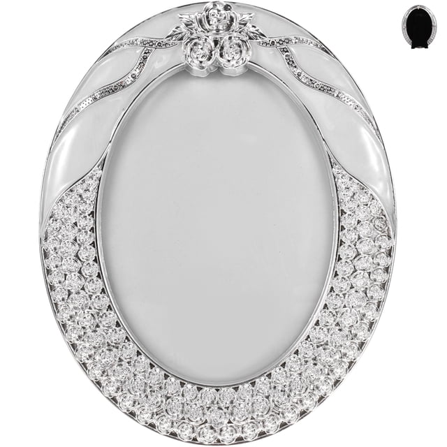 Vintage Picture Frame Oval Antique Photo Frame with Glass Front Tabletop Photo Frame