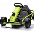 thumbnail image 3 of Historyli Kart de 24 V para niños mayores de 8 años, coche de carreras de derrape de 8 mph con música, verde, 3 of 6