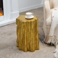 thumbnail image 5 of GZXS Modern Tree-Trunk Shaped Accent Stool - Antique Gold Distressed Decorative Side Table, Magnesium Finish, No Assembly, 13.5"L x 13"W x 20"H, 5 of 7