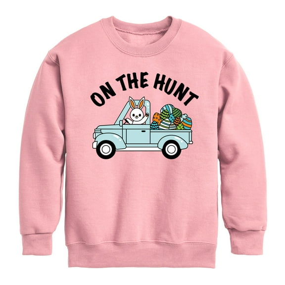 Instant Message - On The Hunt Truck - Toddler And Youth Crewneck Fleece Sweatshirt