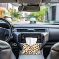 thumbnail image 3 of SEANATIVE Leopard Print Tissue Box Cover Rectangle Tissue Box Holder Brown Tissue Paper Case PU Leather Facial Tissue Holder for Bathroom Car Bedroom Hotel Office Indoor Home Decor, 3 of 7