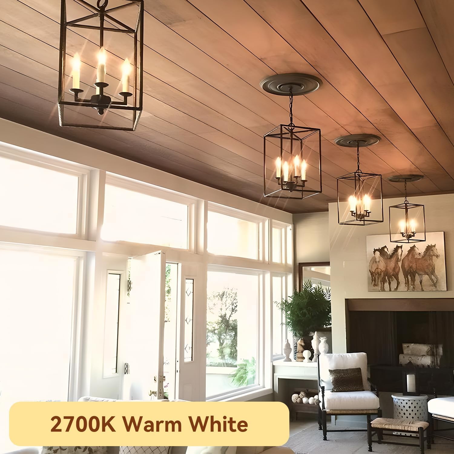 TJOY 12 Pack E12 Led Candelabra Bulbs 60W Equivalent, Dimmable Chandelier Light Bulbs, High Brightness 500 LM Warm White 2700K, B11 Filament Candle Light Bulbs, Clear Glass Style for Home