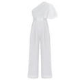 thumbnail image 3 of LiiYii Girl's Jumpsuit One Shoulder Playsuit Bodysuit for Kids One Piece Outfit Rompers White 8, 3 of 5