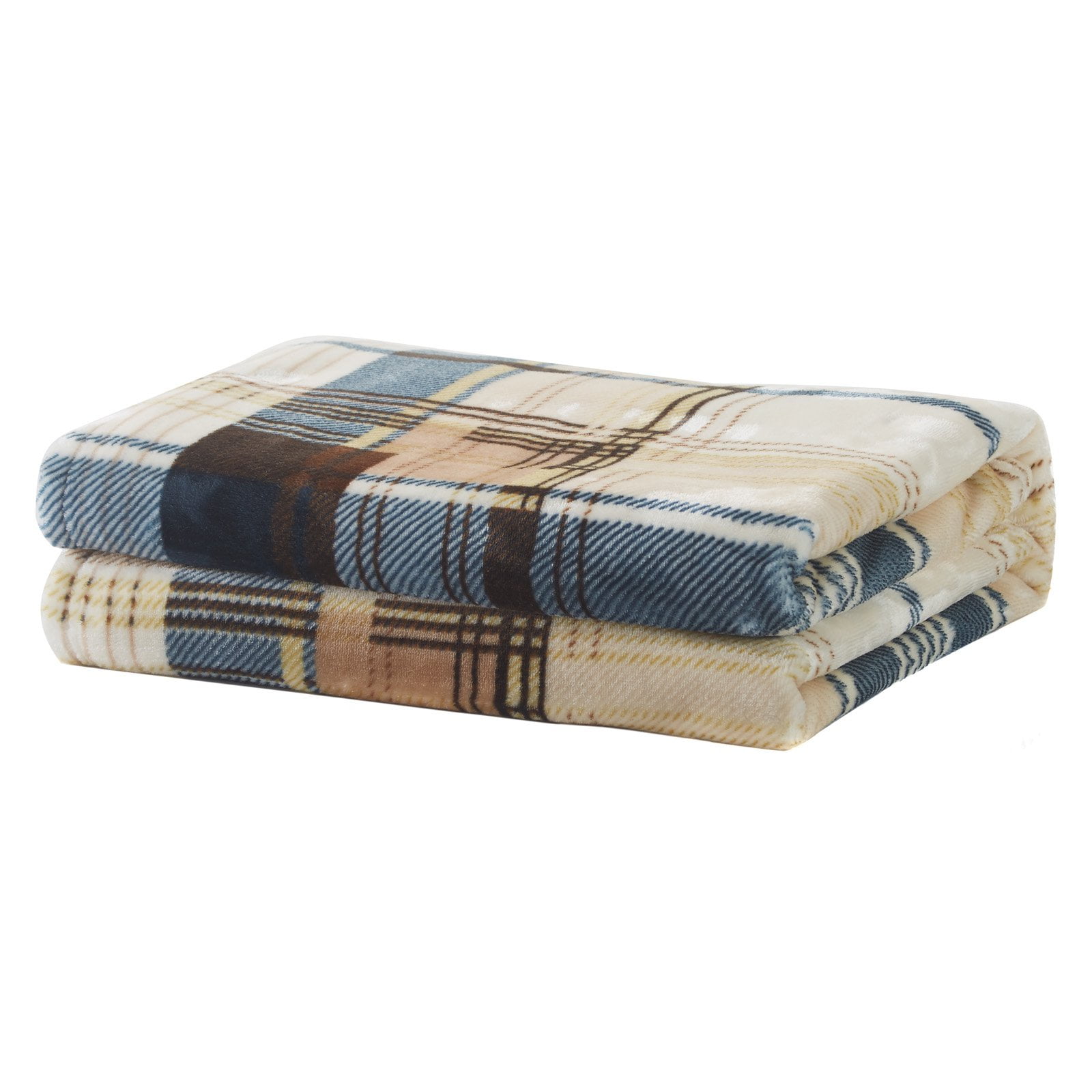 blue tartan throw blanket
