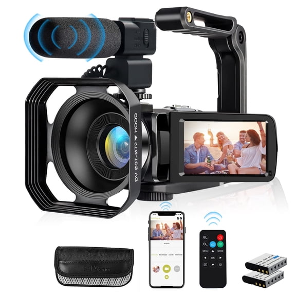 Cámara de vídeo lovpo 4K 48MP Ultra HD WiFi Vlogging con micrófono