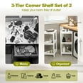 thumbnail image 6 of Gymax 2PCS 3 Tier Detachable Floor Corner Shower Shelf Counter Corner Storage Rack, 6 of 10
